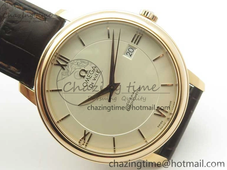 0119 Practical De Ville RG MKF 1:1 Best Edition Silver Dial RG Markers on Brown Leather Strap MIYOTA 9015 V 8049